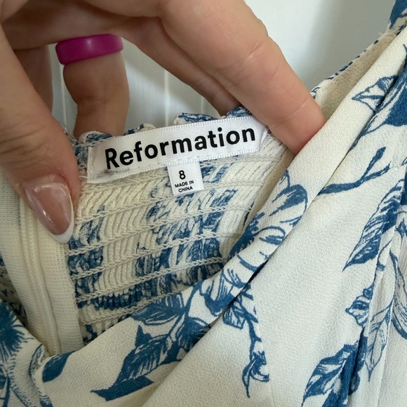 Reformation Blue Floral Cammi Dress - Picture 6 of 8